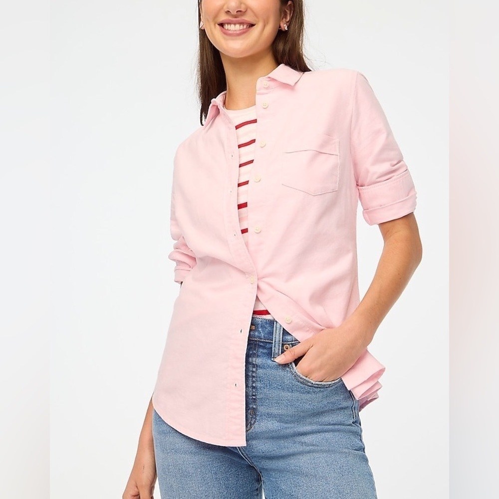 J Crew Button-up oxford shirt in signature fit BP530 in White